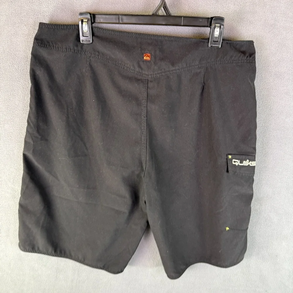 Y2K Quicksilver Board‎ Shorts Black 36 Surfing Swim Embroidered